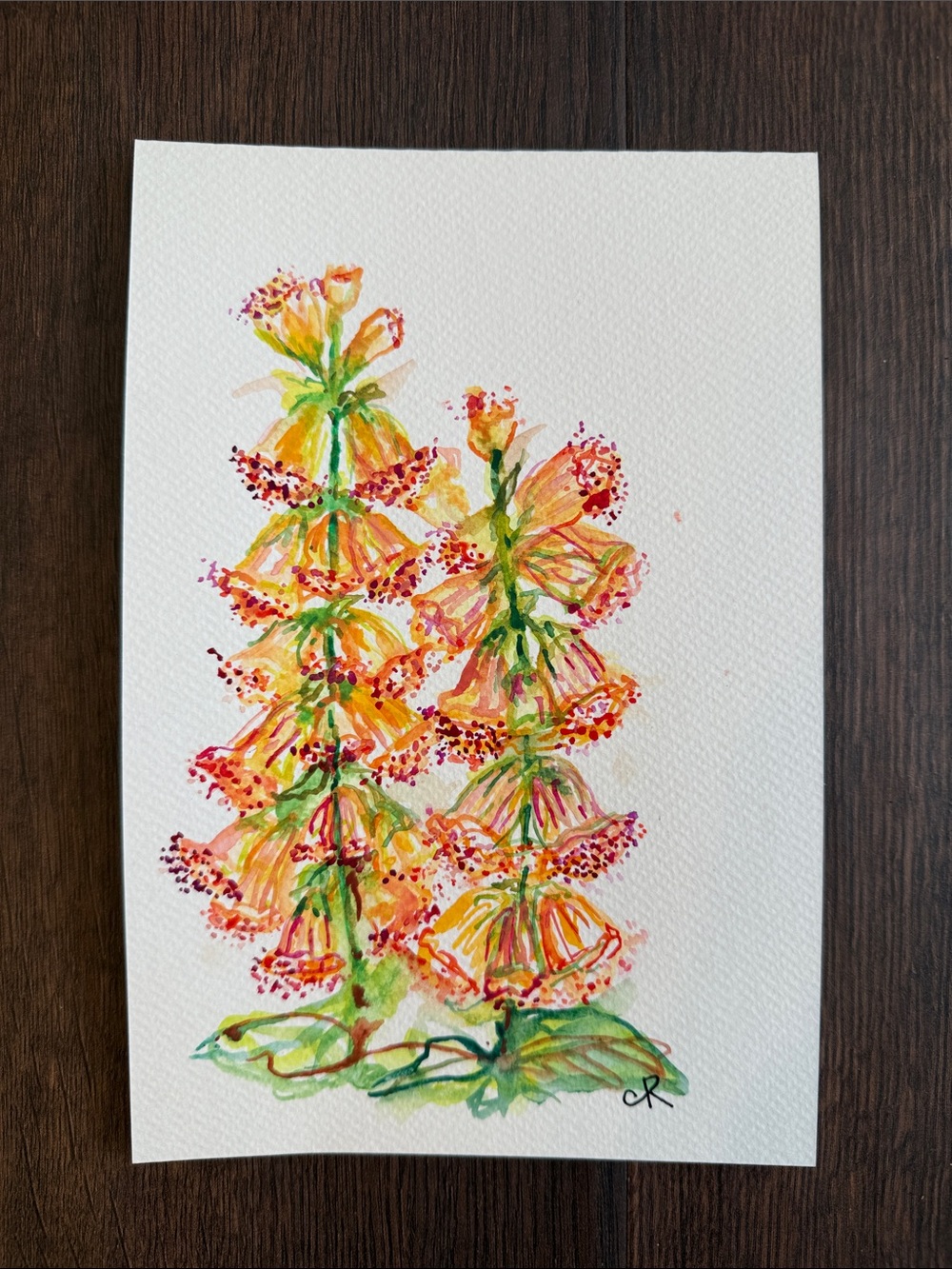 Original Watercolor Painting - Foxglove Floral Painting
